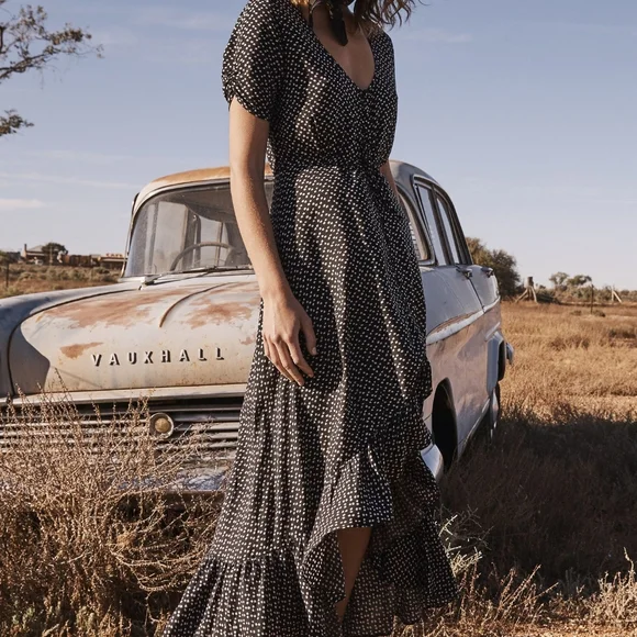 Auguste - Delilah Maxi Penelope Polka Dress - Dresses (Black) Auguste - Delilah Maxi Penelope Polka Dress - Dresses (Black)